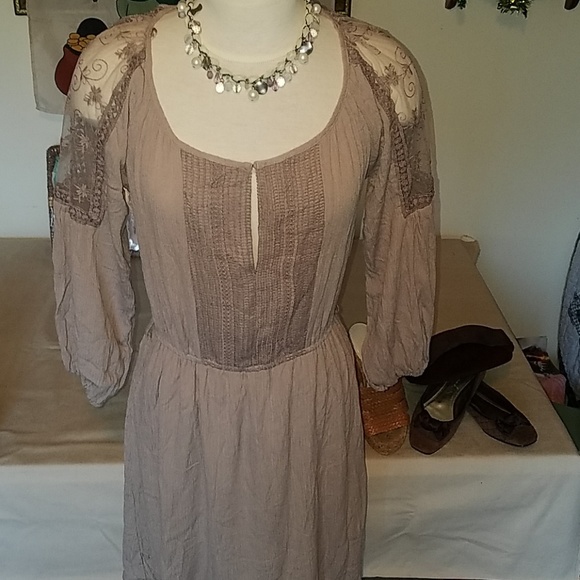 taupe boho dress